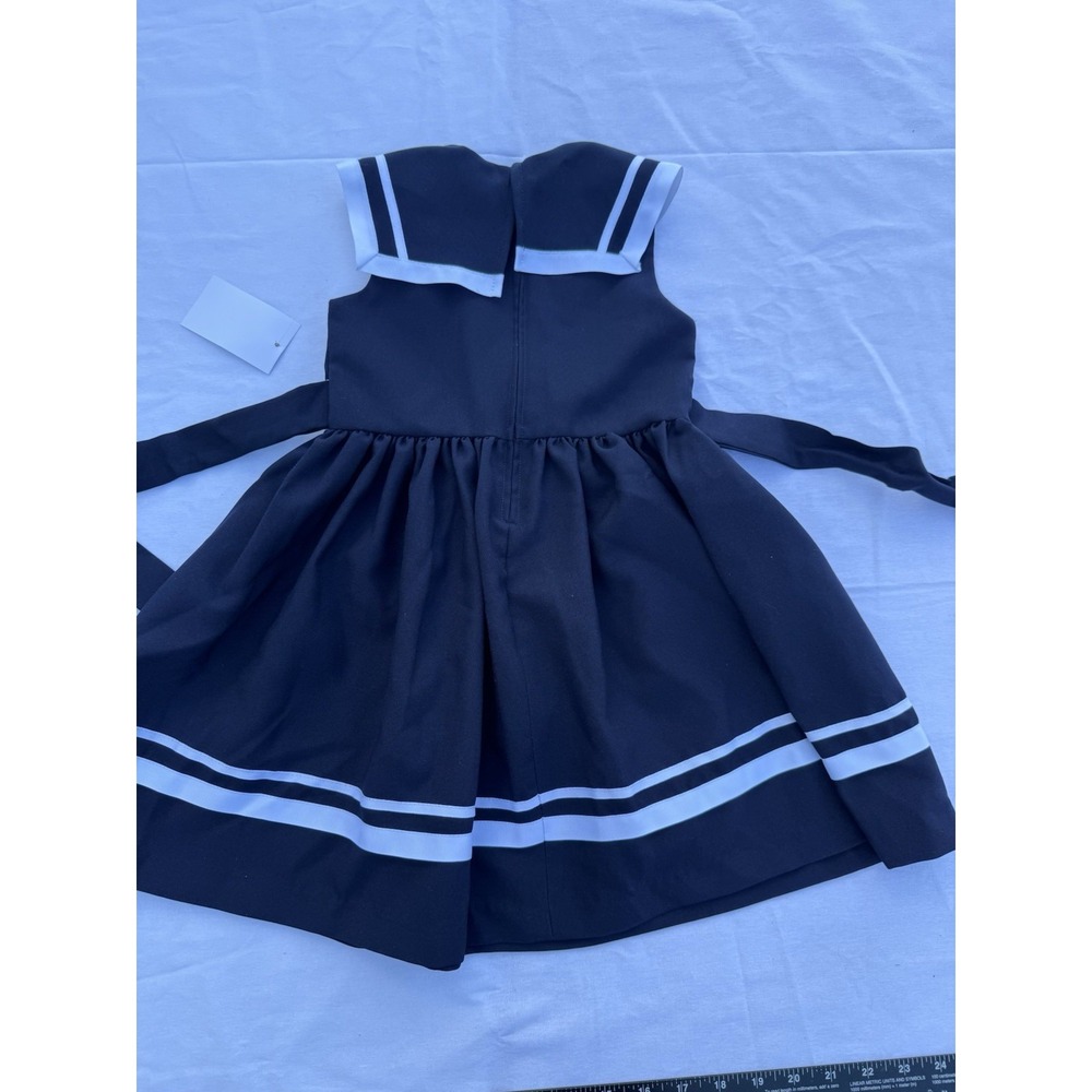 New Bonnie Jean Girls Nautical Sailor Navy Blue Party Dress Toddler 3T - Picture 11 of 15